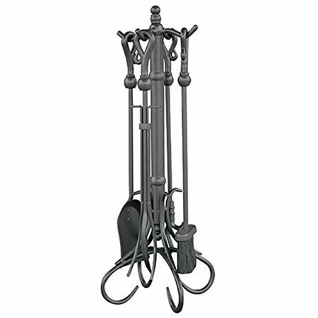 BLUEPRINTS 5 Piece Olde World Iron Fireset with Heavy Crook Handles BL3248051